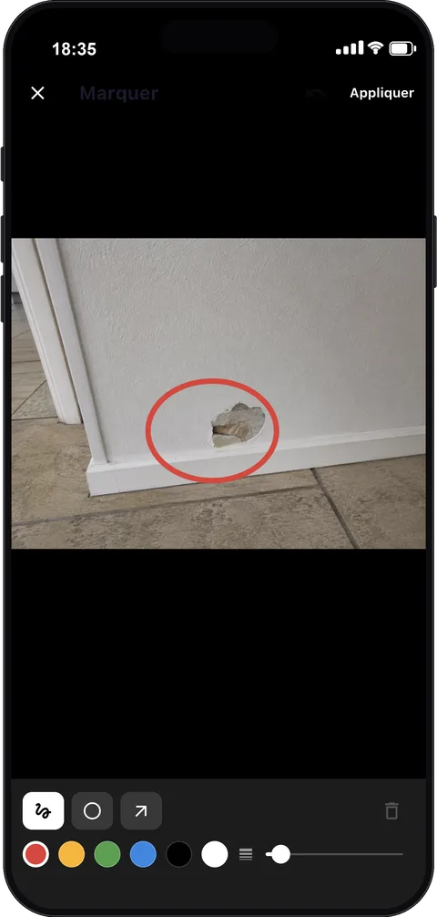 Annoter des défauts sur une photo